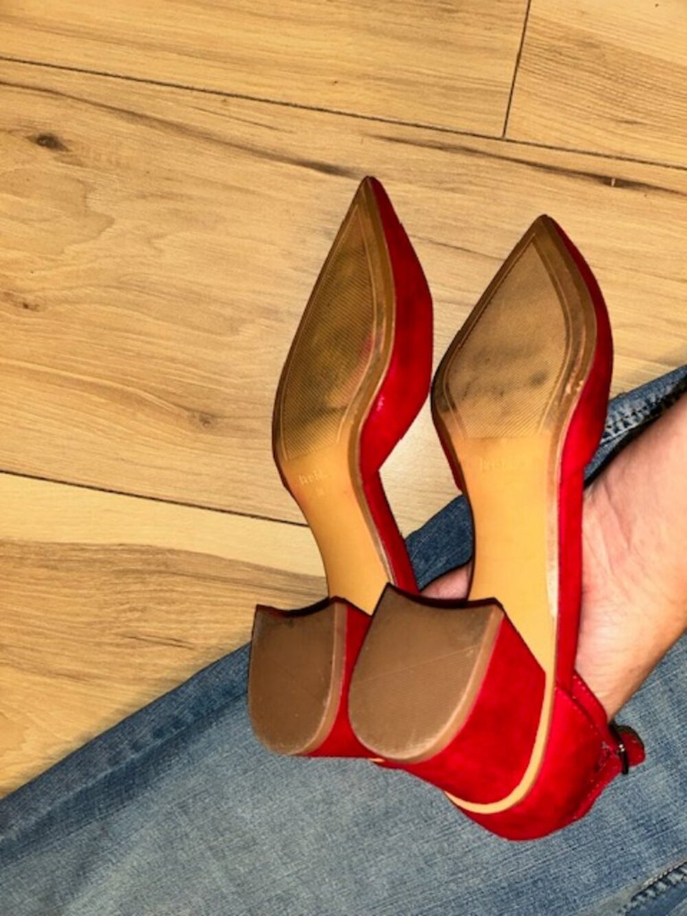 Bershka red heels casual dress shoes european size 38 = 7.5 71/2 - Picture 2 of 6